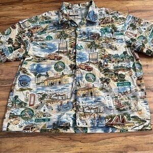 Men Matt Rider Laguna Beach Orange County CA  Aloha Hawaiian Shirt Size Large